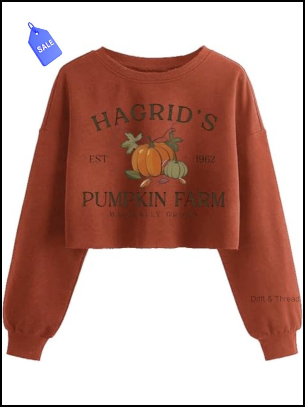 Crop Sweatshirt Long Sleeve Drop Shoulder Pullover Raw Hem Casual Fall Top